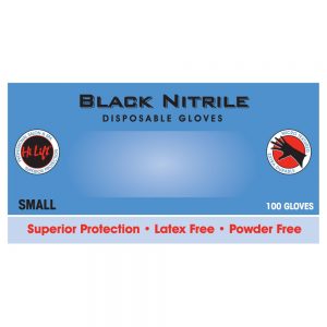 Hi Lift Black Shield Nitrile Disposable Gloves -Small