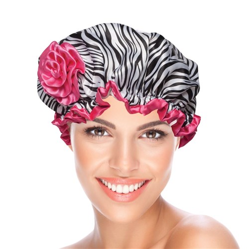 Shower Cap. Zara. Zebra Design. Beauty Pro.