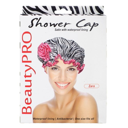 Shower Cap. Zara. Zebra Design. Beauty Pro. - Image 3