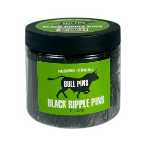 Bull Ripple Pins Black 50mm 250g Tub.
